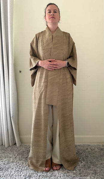 Silk Vintage Kimono Винтажное кимоно из шелка в цвете дикой горчицы