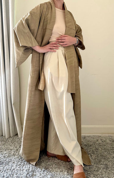 Silk Vintage Kimono Винтажное кимоно из шелка в цвете дикой горчицы