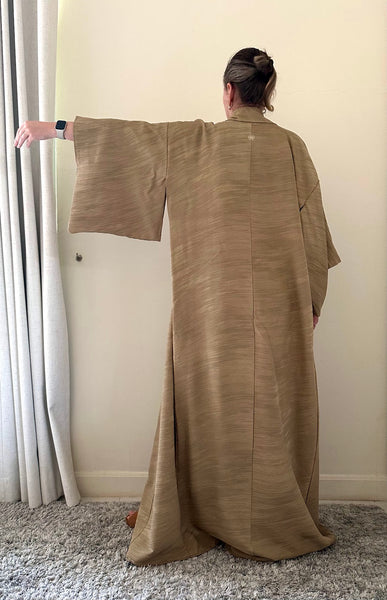 Silk Vintage Kimono Винтажное кимоно из шелка в цвете дикой горчицы