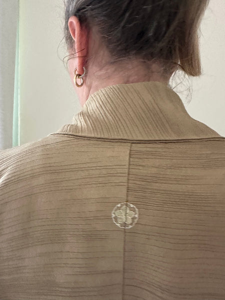 Silk Vintage Kimono Винтажное кимоно из шелка в цвете дикой горчицы