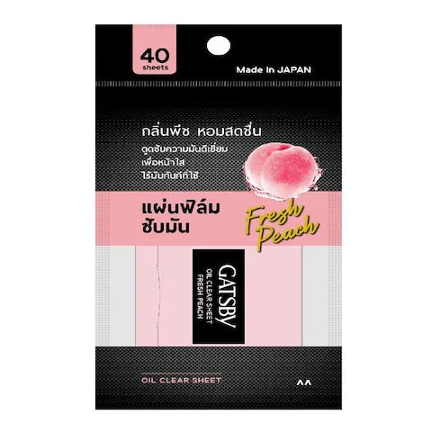 Gatsby Oil Clear Sheet Fresh Peach 40 Sheets., Матирующие салфетки для лица с ароматом персика 40 шт.