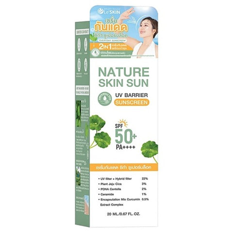 Le’SKIN Nature Skin Sun UV Barrier Sunscreen SPF50+ PA++++ 20 ml., Инновационный солнцезащитный крем SPF50+ PA+ + + + 20 мл.