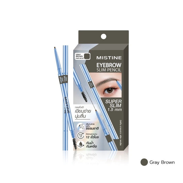 Mistine Eyebrow Slim Pencil Super Slim 1.5 mm. 0.06 g., Тонкий карандаш с щеточкой для бровей 1,5 мм 0,06 гр.