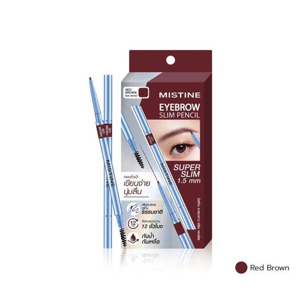 Mistine Eyebrow Slim Pencil Super Slim 1.5 mm. 0.06 g., Тонкий карандаш с щеточкой для бровей 1,5 мм 0,06 гр.