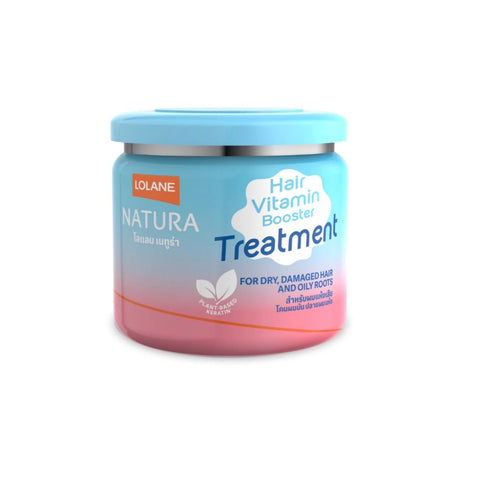 LOLANE Natura Hair Vitamin Booster Treatment For Dry Damaged Hair and Oily Roots 250 g., Маска-бустер с витаминами и кератином для сухих, поврежденных волос и жирных корней 250 гр.