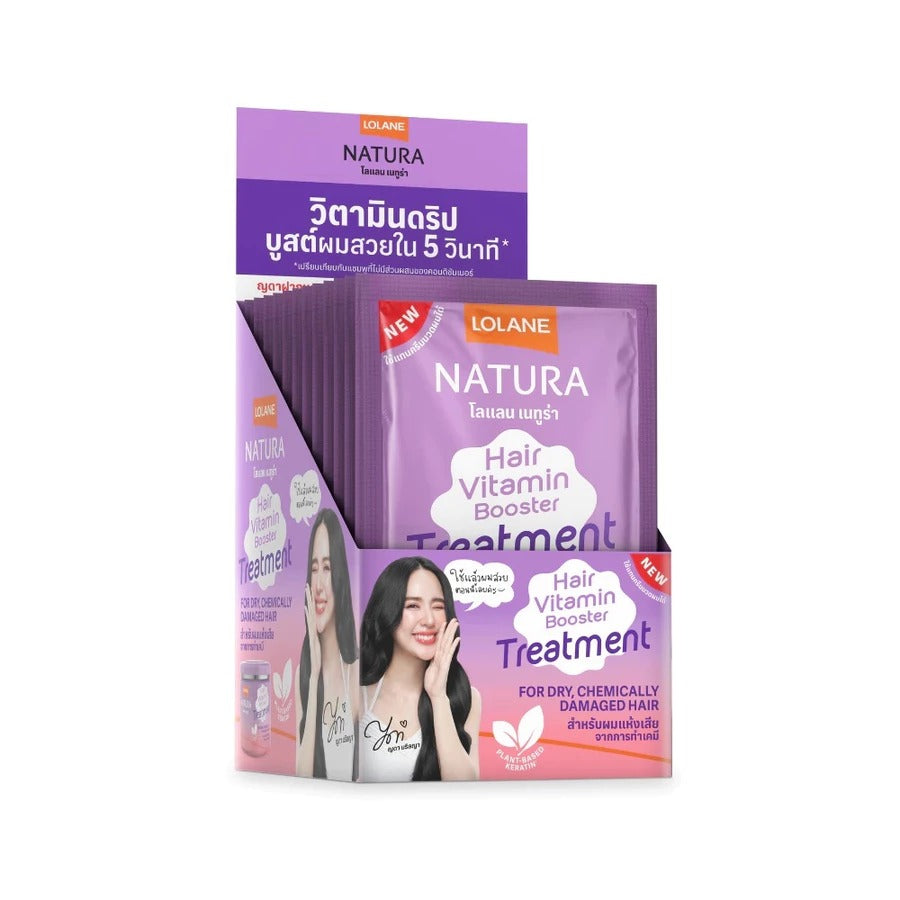 LOLANE Natura Hair Vitamin Booster Treatment For Dry, Chemically Damaged Hair 12 pcs*25 g., Витаминная маска-бустер для сухих, химически поврежденных волос 12 саше*25 гр.