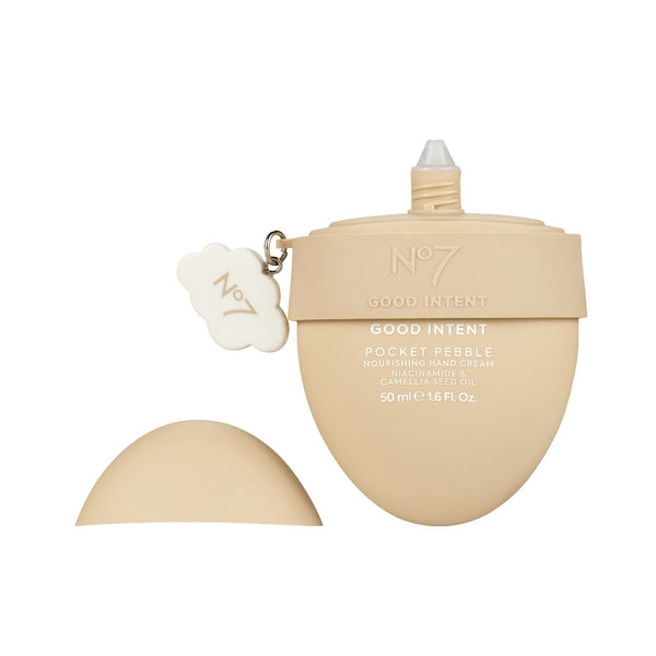 Boots No7 Good Intent Pocket Pebble Nourishing Hand Cream 50 ml., Питательный крем для рук с ниацинамидом и маслом семян камелии 50 мл.