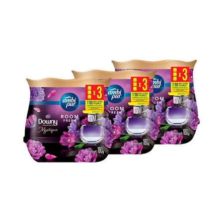 Downy Ambi Pur Room Fresh Air Refreshing Gel 180 g.* 3 pcs., Гелевый ароматизатор-освежитель воздуха набор 3 шт*180 гр.
