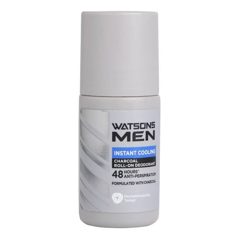 Watsons Men Instant Cooling Charcoal Roll On Deodorant 50 ml., Роликовый охлаждающий дезодорант для мужчин с древесным углем 50 мл.