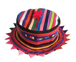 K&P Tropical Cosmetics Carnival Striped Spike Rim Party Hat., Карнавальная шляпа с полосатым ободком и шипами для вечеринки