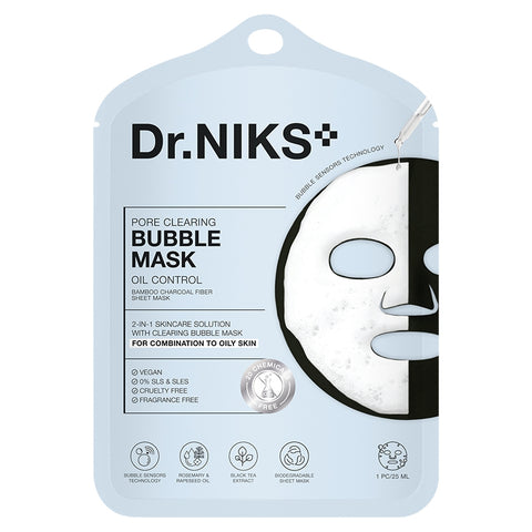 Karmart Dr.NIKS Pore Clearing Bubble Mask Oil Control 25 ml., Маска с пузырьками для контроля жирности и очищения пор 25 мл.
