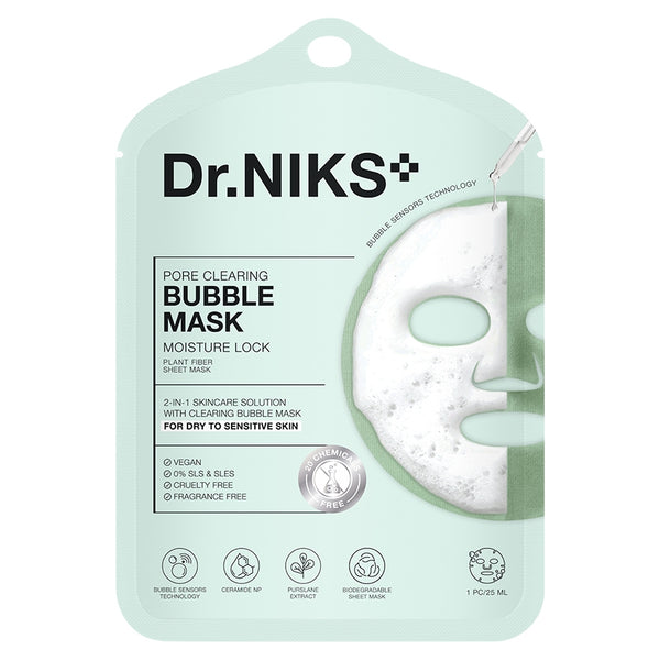 Karmart Dr.NIKS Pore Clearing Bubble Mask Moisture Lock 25 ml., Маска с пузырьками для очищения пор и восстановления естественного увлажнения кожи 25 мл.