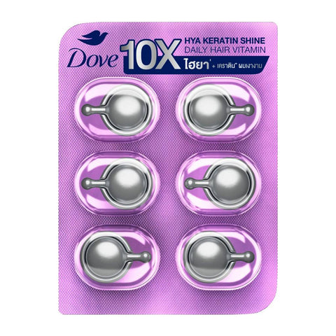 Dove Hya Keratin Shine Daily Hair Vitamin 1 ml.*6 capsules, Капсулы для волос с гиалуроновой кислотой и кератином 1 мл.*6 капсул.