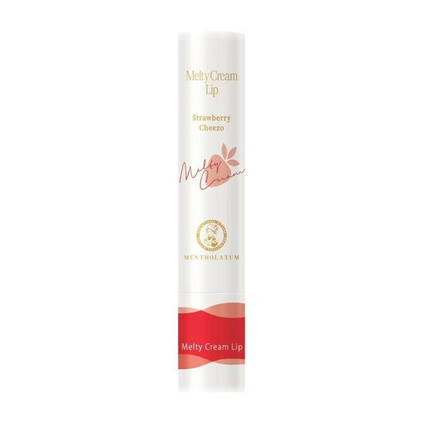 Rohto Mentholatum Melty Cream Lip Strawberry Cheezo 3.3 g., Тающий крем-бальзам для губ «Клубничный чизкейк» 3,3 гр.