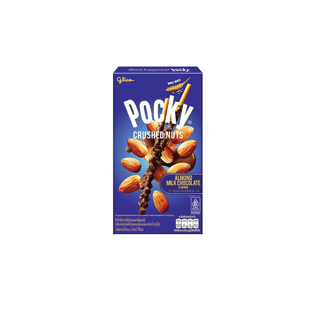 Glico Pocky Crushed Nuts 25 g., Соломка Pocky с хрустящим миндалем в шоколаде 25 гр.