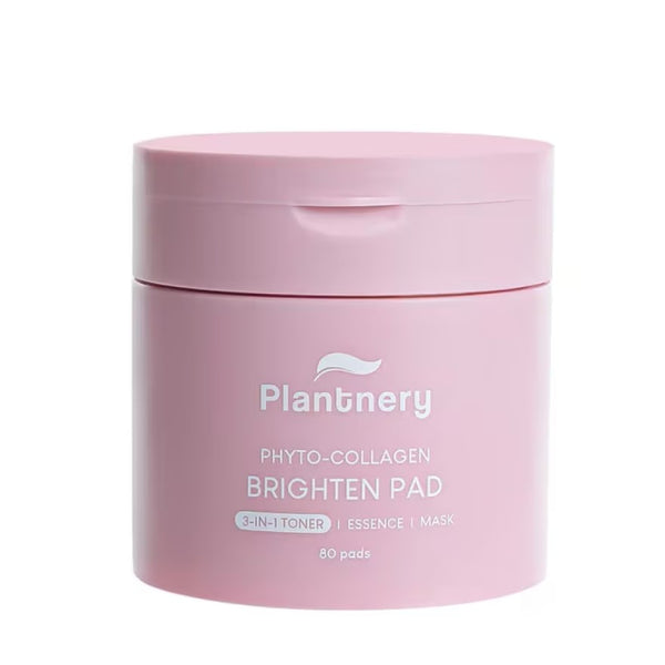 Plantnery Phyto-Collagen Brighten Pad 80 Pads., Тонер-пэды для сияющей, ровной и увлажнённой кожи из натурального растительного волокна 80 шт.