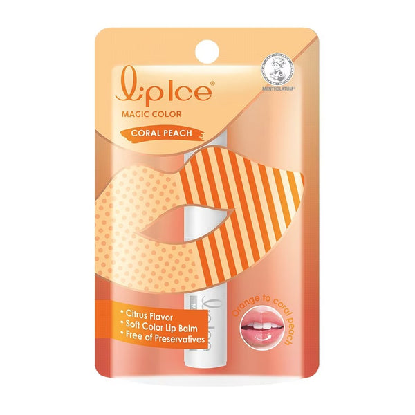 Rohto Mentholatum Lipice Magic Color 2 g., Увлажняющий цветной бальзам для губ 10 часов увлажнения с проявляющимся оттенком 2 гр.