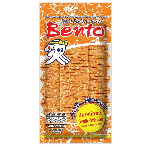 Bento Brand Squid Seafood Snack 18 g., Закуска из морепродуктов с кальмарами 18 гр.