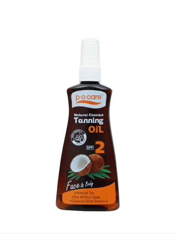 PO Care Natural Coconut Tanning Oil 165 ml, Натуральное кокосовое масло для загара 165 мл