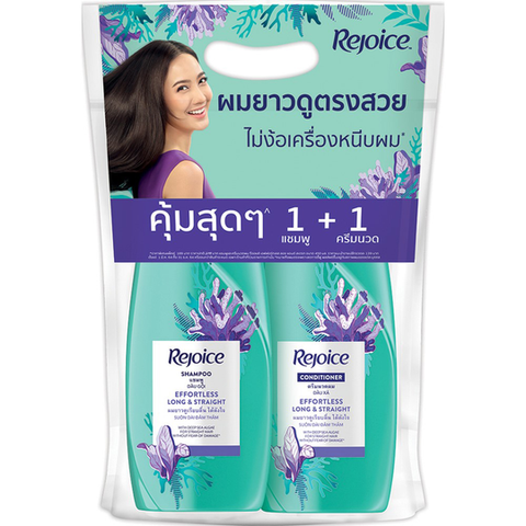 Rejoice Long Straight Shampoo 370 ml. + Conditioner 370 ml., Парфюмированный шампунь 370 мл. + кондиционер для выпрямления волос 370 мл.