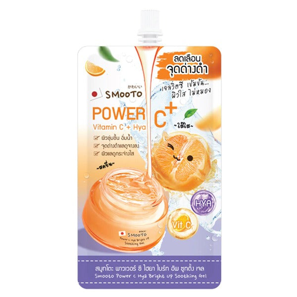 Smooto Power C Hya Bright Up Soothing Gel 30 g.* 6 pcs., Осветляющий успокаивающий гель с витамином С и гиалуроновой кислотой 30 гр.*6 шт.