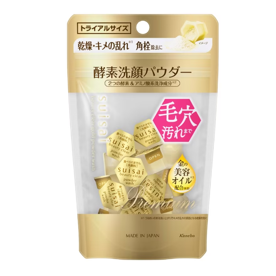 Kanebo Suisai Beauty Clear Gold Powder Wash 6 g.*15pcs., Энзимная пудра для умывания с золотыми маслами для сухой и чувствительной кожи 6 гр.*15 шт.