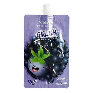 Watsons Girlish Vitamin Jelly Mask Vitamin B5 and Blackberry 15 ml., Увлажняющая желейная маска с витамином В5 и экстрактом ежевики для сияния кожи 15 мл.