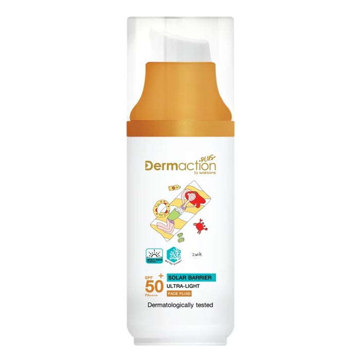 Watsons Dermaction Plus Advanced Sun Solar Barrier Face Fluid SPF50+ P ...