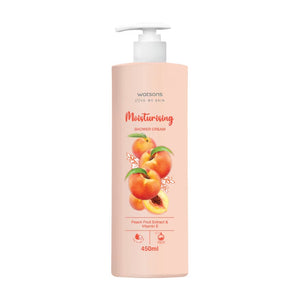 Watsons Love My Skin Moisturising Shower Cream Peach Fruit Extract & Vitamin E 450 ml., Увлажняющий крем для душа с экстрактом плодов персика и витамином Е 450 мл.