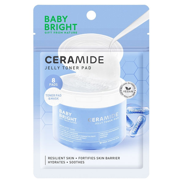 Karmart Baby Bright Ceramide Jelly Toner Pad 8 pads, Увлажняющие гелевые тонер-пэды для лица с керамидами 8 шт.