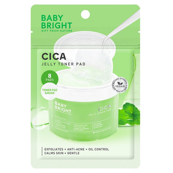 Karmart Baby Bright Cica Jelly Toner Pad 8 pads, Увлажняющие гелевые тонер-пэды для лица с центеллой азиатской 8 шт.
