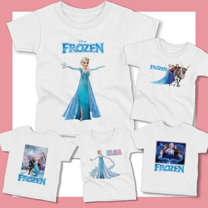 Fashion T-Shirt to Kids Pure Cotton Cartoon Anime Printed Frozen Детская футболка из чистого хлопка с принтом "Холодное сердце"