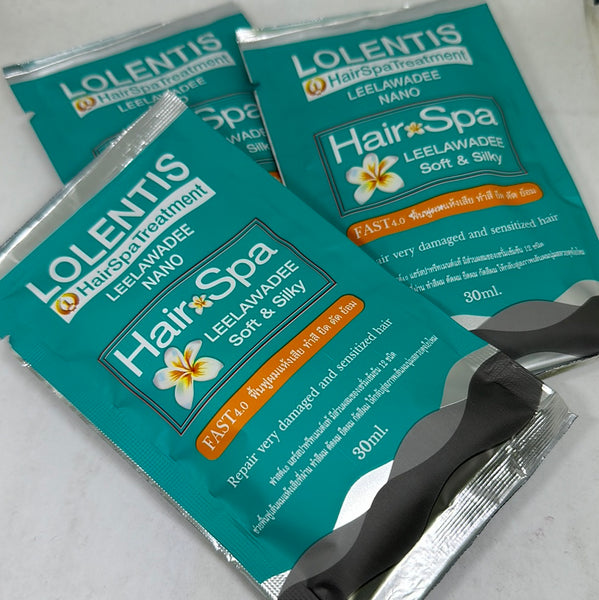 LOLENTIS Hair Spa Treatment Nano Leelawadee Soft & Silky 30 ml.* 24 pcs., Маска спа-уход с ароматом франжипани для мягких и шелковистых волос 30 мл.*24 шт.