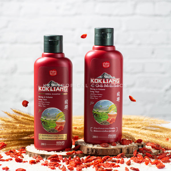 Kokliang Herbal Shampoo Strong & Volume Long Hair 200 ml., Шампунь для волос с ягодами годжи и белым чаем 200 мл.