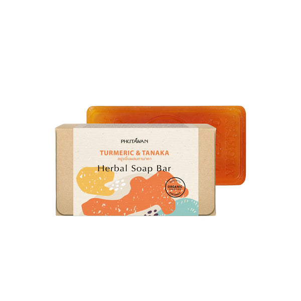 Phutawan Turmeric &Tanaka Herbal Soap Bar 100 g., Травяное мыло с экстрактами куркумы и танаки 100 гр.