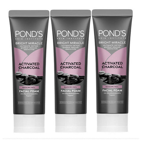 POND’S Pure White Pollution D-TOXX with Activated Charcoal and Japanese Green Tea Facial Foam 15 ml*3 pcs., Пенка для умывания с древесным углем и японским зеленым чаем для глубокого очищения кожи 15 мл*3 шт.