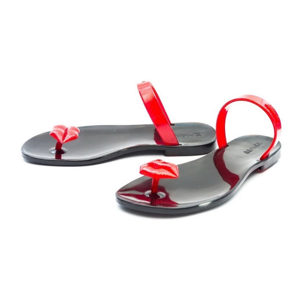 ZHOELALA KISS women's sandals, Сандалии женские "Губки" ZL-KM04 Red
