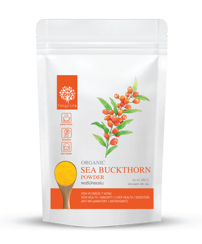 Feaga Life Dietary Supplement Organic Seabuckthorn Powder 200 g., Органическая облепиха в порошке для укрепления иммунитета и лечения кожных заболеваний 200 гр.