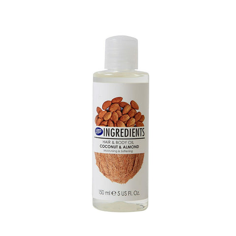 Boots Ingredients Hair & Body Oil Coconut & Almond 150 ml., Масло для волос и тела "Кокос и миндаль" 150 мл.