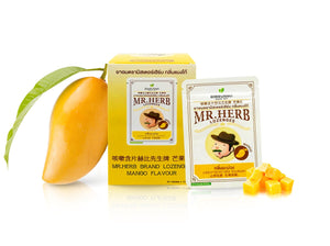 Ouayun Mr. Herb Lozenges Mango 20 pcs., Растительные пастилки от кашля и боли в горле с манго Mr. Herb 20 шт.