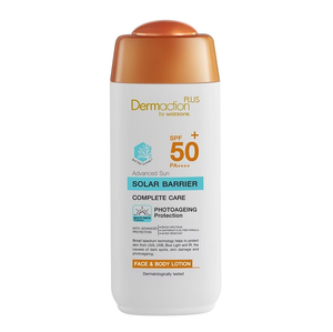 Dermaction Plus by Watsons Advanced Sun Solar Barrier Face & Body Lotion SPF50+ PA++++ 150 ml., Солнцезащитный лосьон для лица и тела SPF50+ PA++++ 150 мл.