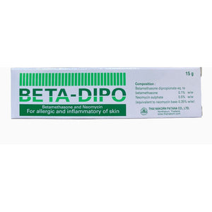 THAI NAKORN PATANA Beta-Dipo Betamethasone and Neomycin 15 g., Крем от кожных аллергических реакций, дерматита, экземы, псориаза 15 гр.