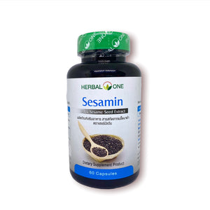 Herbal One Sesamin Black Sesame Seed Extract 60 capsules, Пищевая добавка на основе экстракта черного кунжута против воспалений в суставах, костях и мышцах 60 капсул