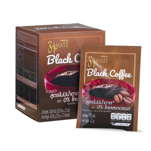 Mistine Slim Mate Instant Coffee Mix Black Coffe 12 sachet*3,55 g., Напиток для похудения Slim Mate "Черный кофе" 12 саше*3,55 гр.