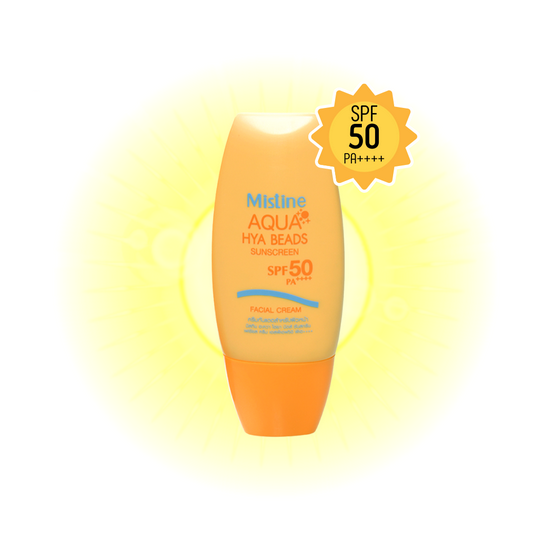Mistine Aqua Hya Beads Sunscreen Facial Cream SPF 50 PA++++ 40 g., Солнцезащитный крем для лица "Hya Beads" SPF 50 PA++++ 40 гр.