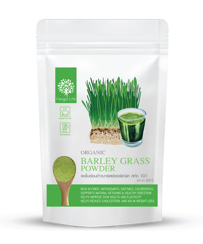 Feaga Life Dietary Supplement Organic Barley Grass Powder 200 g., Органический порошок ростков ячменя для здоровья кишечника и желчевыводящих путей 200 гр.