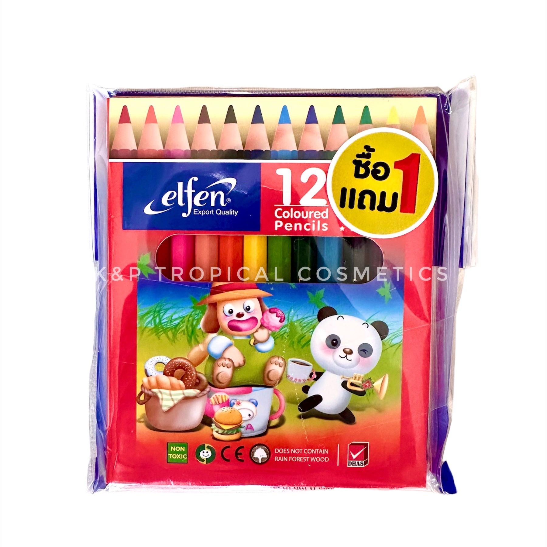 Elfen Coloured Pencils set 12 pcs.*2 packs, Набор цветных карандашей 12 шт.*2 упаковки
