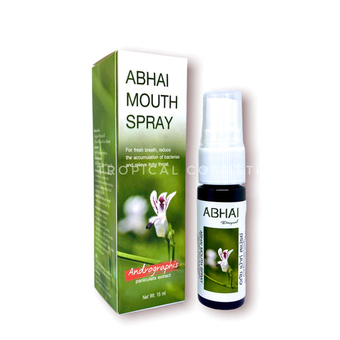 Abhai Mouth Spray Andrographis 15 ml, Спрей «Абхай» от боли в горле на основе андрографиса и солодки 15 мл
