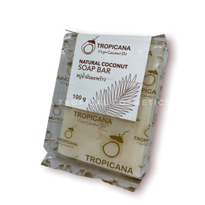 Tropicana Natural Coconut Soap Bar 100 g., Мыло на основе кокосового масла для лица и тела 100 гр.