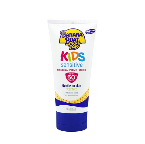 Banana Boat Kids Sensitive Mineral Based Sunscreen Lotion SPF50+ PA++++ 90 ml., Солнцезащитный лосьон на минеральной основе для детской и чувствительной кожи SPF50+ PA++++ 90 мл.